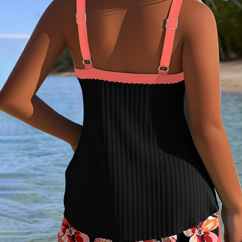 【S-3XL】👙Set de costum de baie cu imprimeu, top și pantaloni scurți