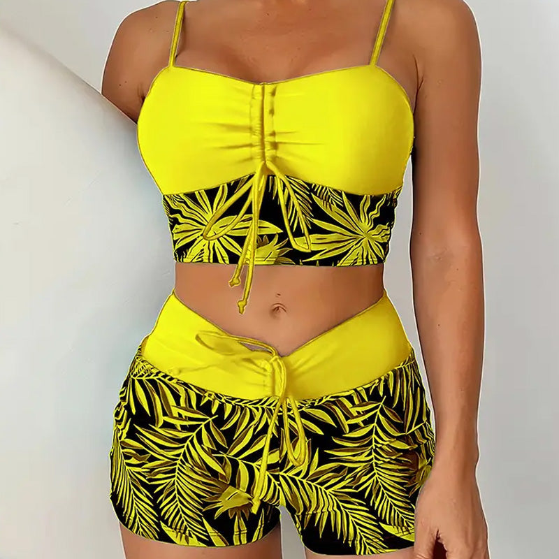 👙 Costum de baie din două piese pentru femei, cu imprimeu