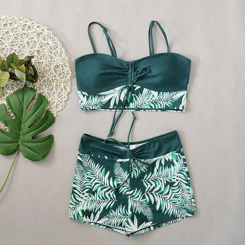 👙 Costum de baie din două piese pentru femei, cu imprimeu