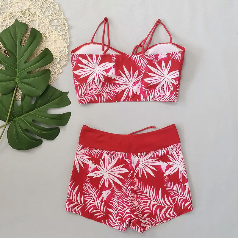 👙 Costum de baie din două piese pentru femei, cu imprimeu