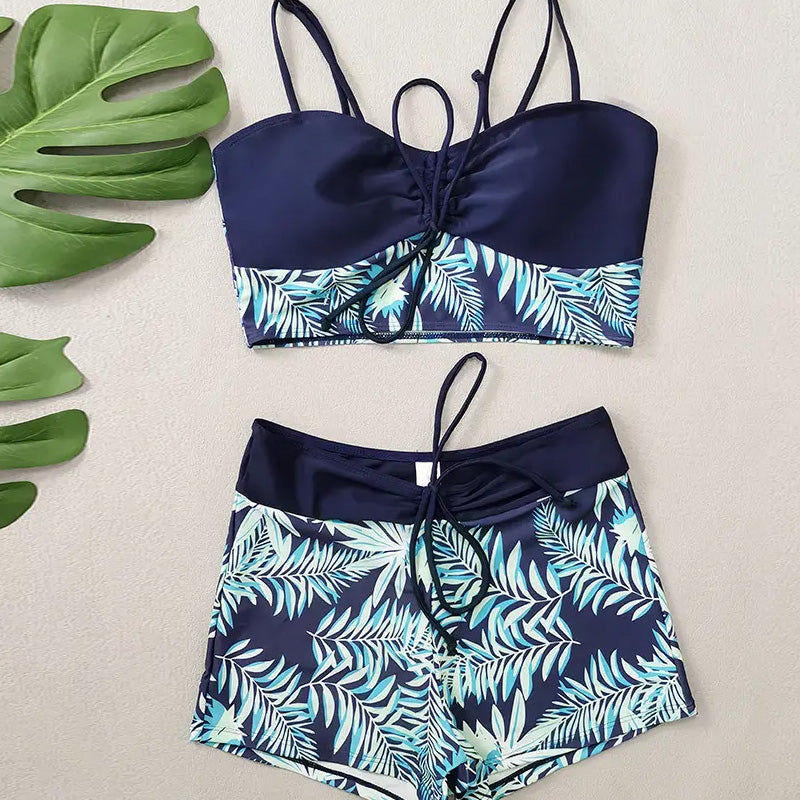 👙 Costum de baie din două piese pentru femei, cu imprimeu