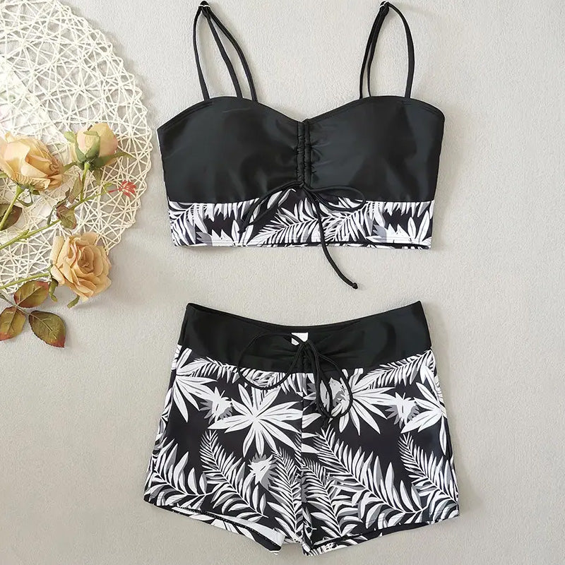 👙 Costum de baie din două piese pentru femei, cu imprimeu
