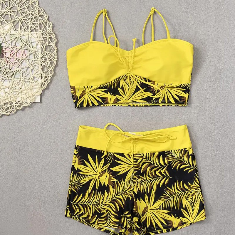 👙 Costum de baie din două piese pentru femei, cu imprimeu