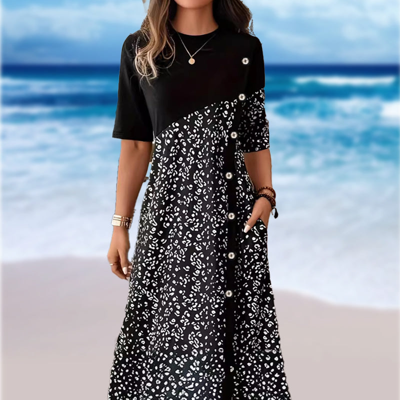 Damskie bawełniane sukienki z nadrukiem w stylu vintage