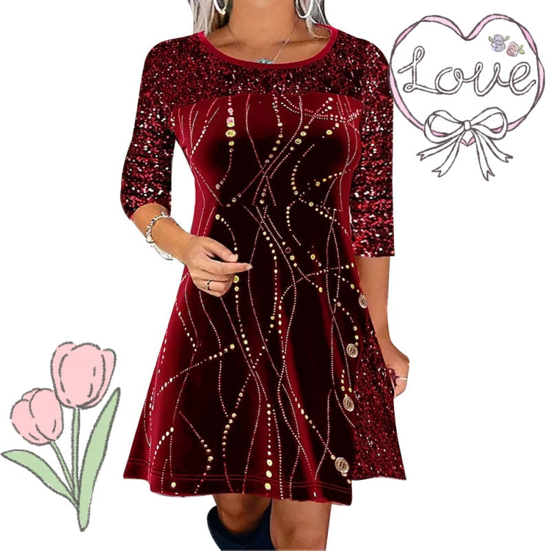 ✨Elegancka sukienka w kształcie litery A z cekinami