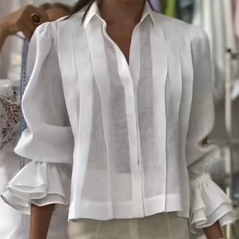 【S-3XL】✨🌼Elegancka koszula z falbankami i plisowanym wzorem