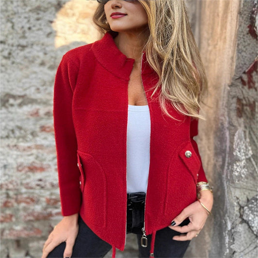 🧥 Kurtka casualowa z wysokim kołnierzem i zamkiem błyskawicznym