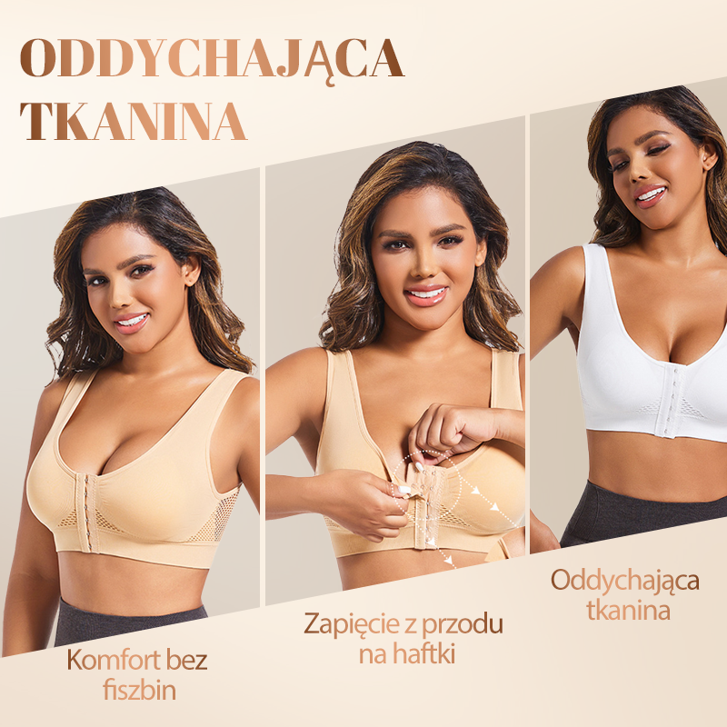 【1+1 gratis】Biustonosz damski bez fiszbin z zapięciem z przodu