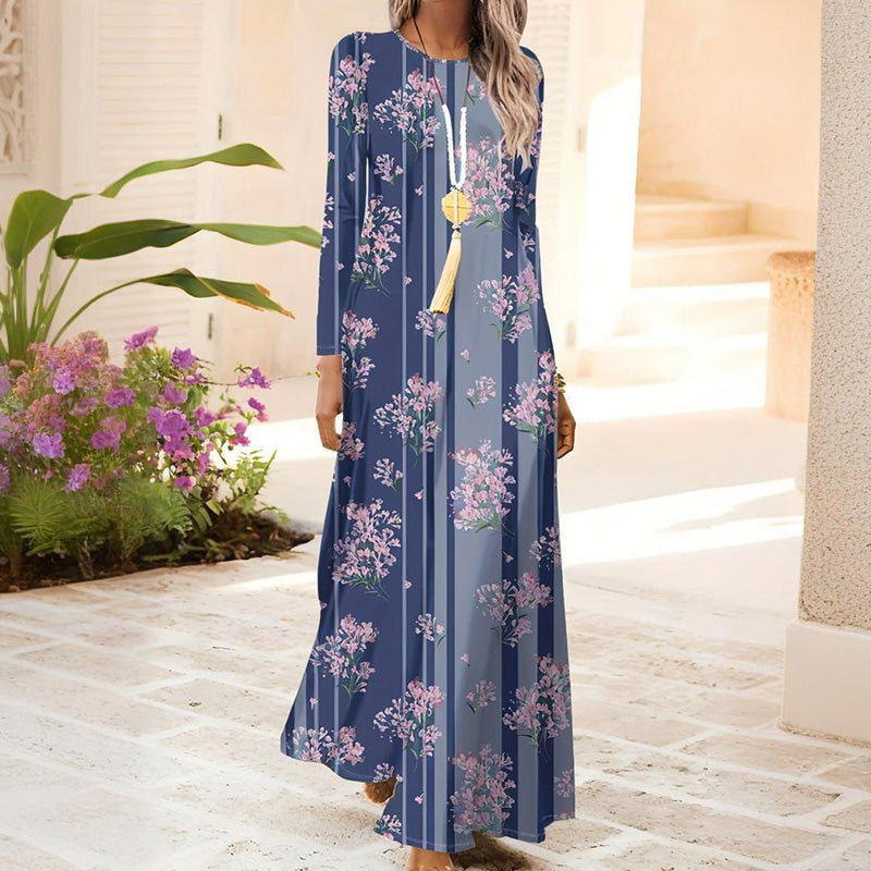 Sukienka damska z długim rękawem i nadrukiem 3D