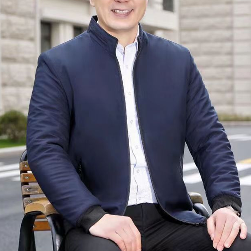 Męska, jednokolorowa, ciepła kurtka zapinana na zamek - 💪Nie gniecie się, jest wiatroszczelna, odporna na deszcz i śnieg!