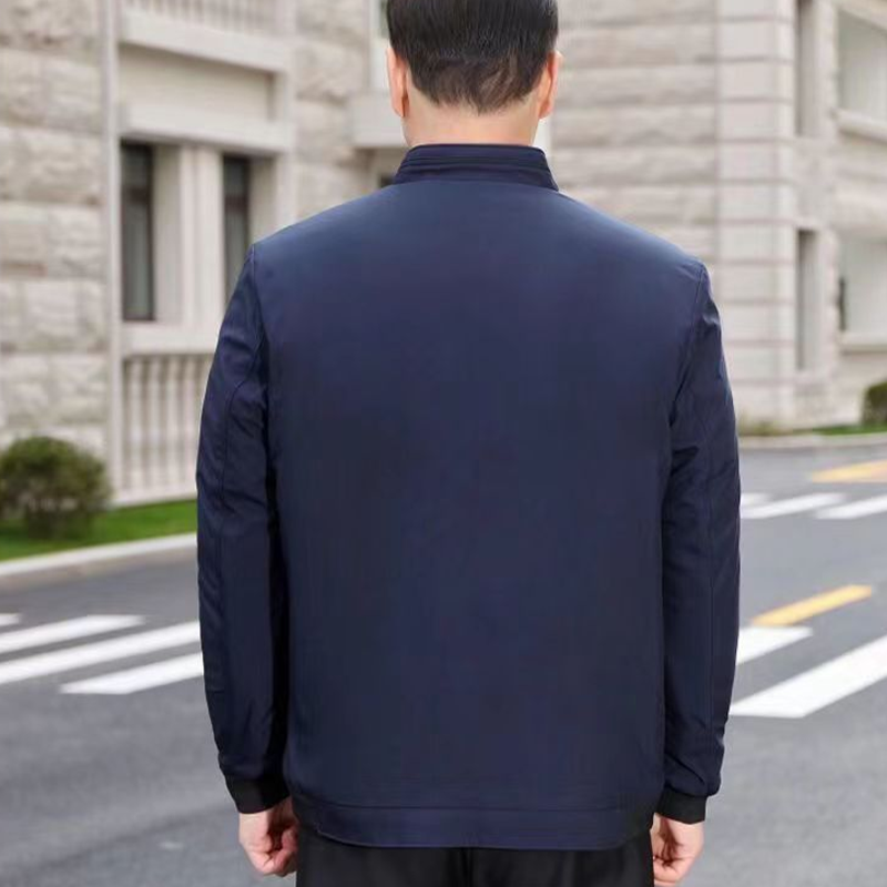 Męska, jednokolorowa, ciepła kurtka zapinana na zamek - 💪Nie gniecie się, jest wiatroszczelna, odporna na deszcz i śnieg!