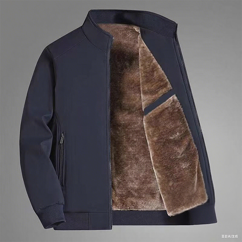 Męska, jednokolorowa, ciepła kurtka zapinana na zamek - 💪Nie gniecie się, jest wiatroszczelna, odporna na deszcz i śnieg!