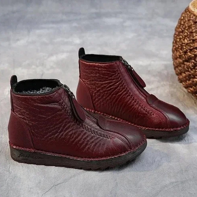 ❄️ Damskie zimowe, ciepłe botki zapinane na zamek 👢💕