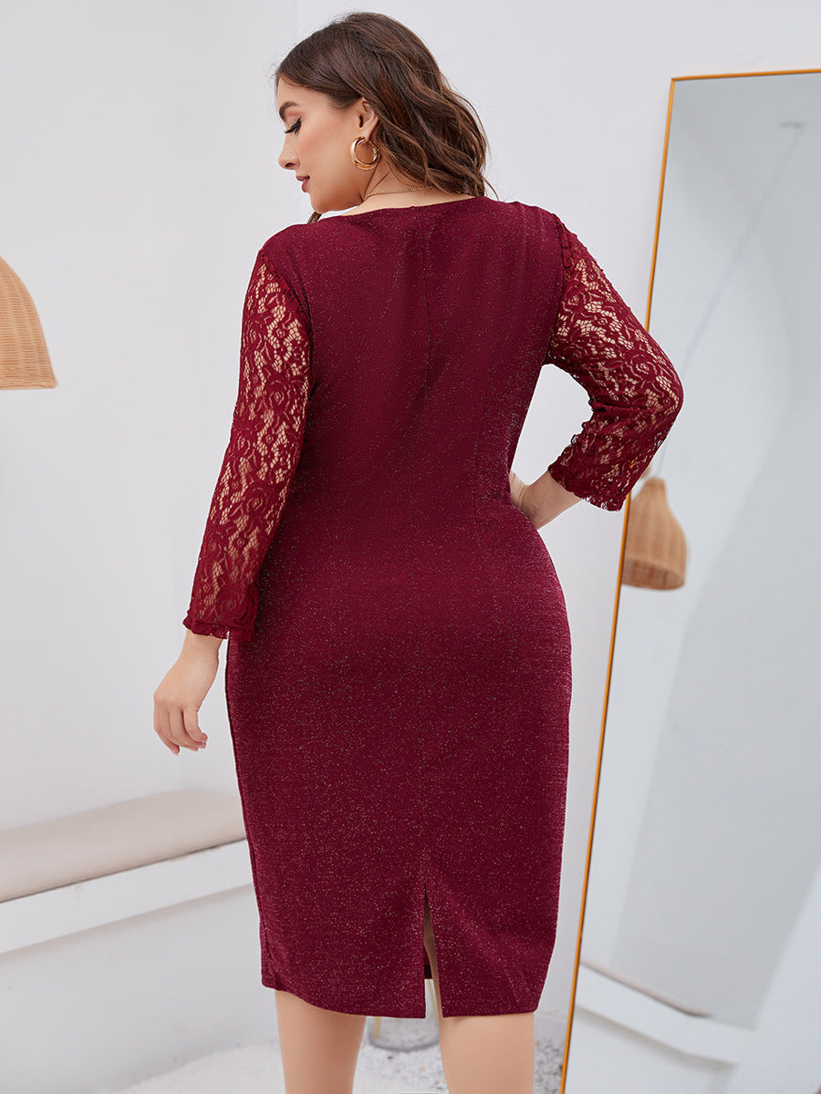 Rochie subtire cu maneca lunga cu decolteu rotund